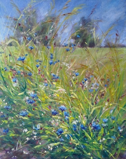CHRPY U CESTY, olejomalba 40x50cm,nerámováno