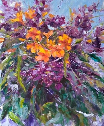 Květy Sardinie I., olejomalba 40x50cm,nerámováno