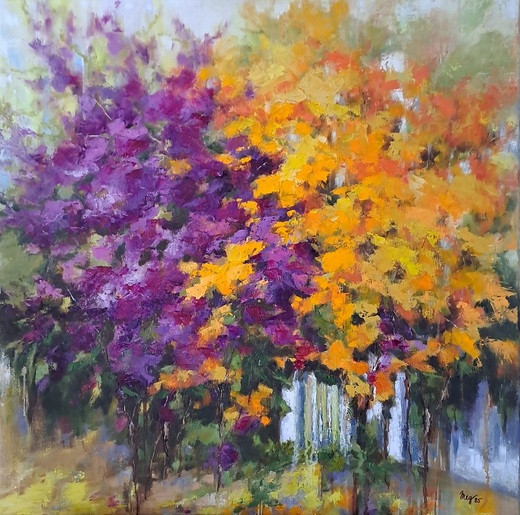 Květy Sardinie II., olejomalba 70x70cm,nerámováno