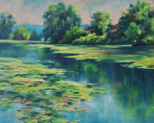 LÉTO U LABE, olejomalba 40x50cm,nerámováno