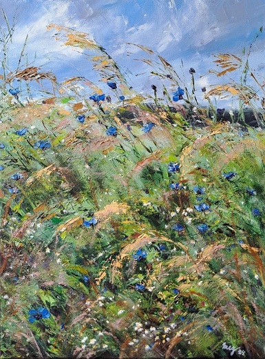 NA KRAJI LOUKY, olejomalba 30x40cm,nerámováno