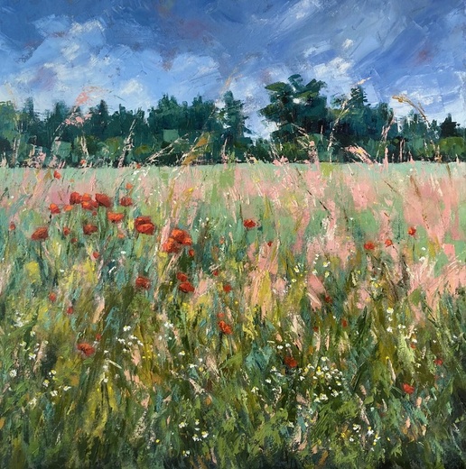 NA LOUCE U BOROVIC, olejomalba 60x60cm,nerámováno