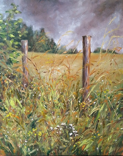 PŘED BOUŘKOU, olejomalba 40x50cm,nerámováno