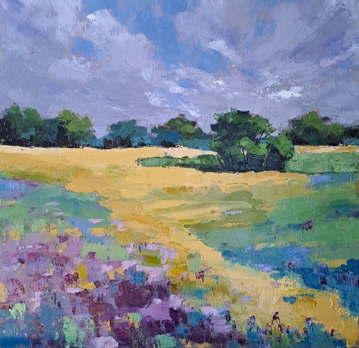 TEPLÉ LÉTO, olejomalba 40x40cm,nerámováno