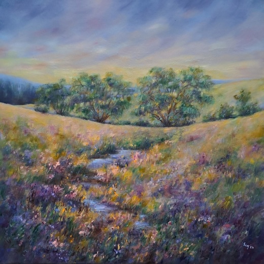 V ÚDOLÍ VRB, olejomalba 60x60cm,nerámováno